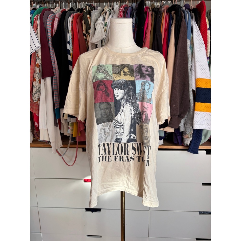 Taylor Swift The Eras Tour T-Shirt Unisex XL Beige Graphic Concert Merch Tee